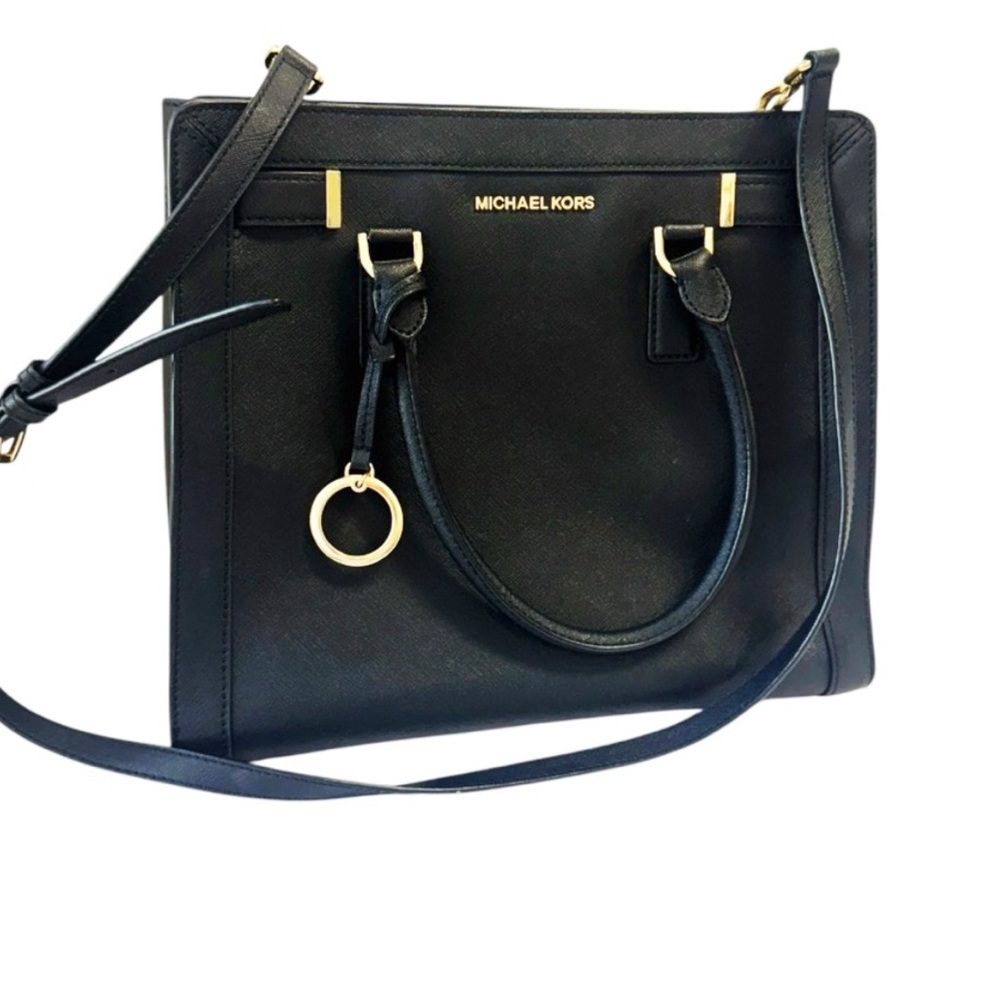 Michael Kors Dillon large saffiano leather satchel/tote bag In Black - Picture 2 of 9